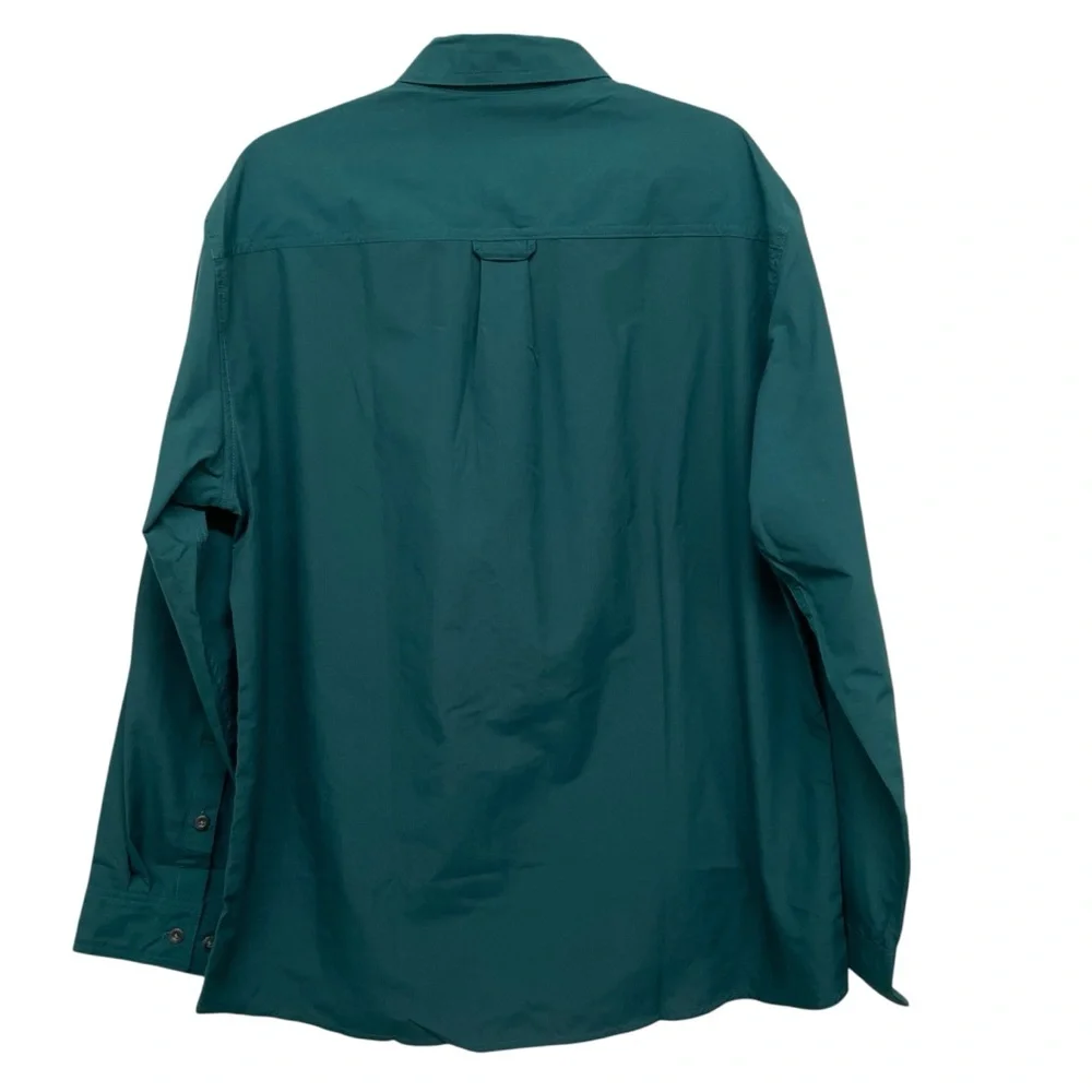 L.L. Bean Vintage Button-Down Long Sleeve Fishing Hiking Shirt - Green Men’s L - Picture 2 of 13